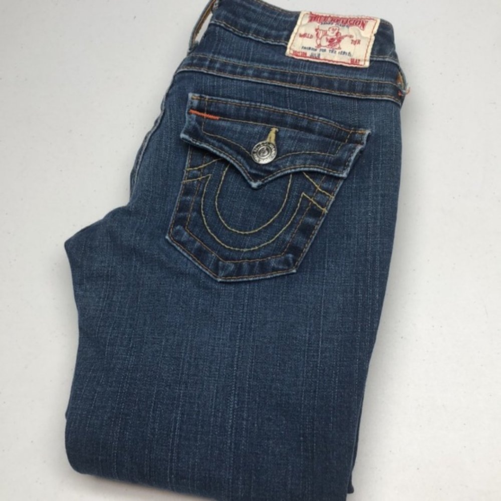 RARE TRUE RELIGION JULIE SKINNY JEANS 26x32 MADE IN USA 🇺🇸